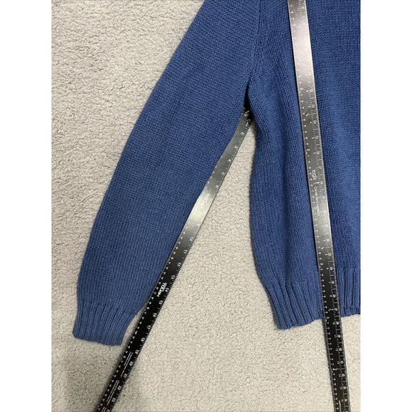 VTG Polo Ralph Lauren French-Rib Half-Zip Pullover Sweater Blue Sz Mens Lg - Picture 6 of 9